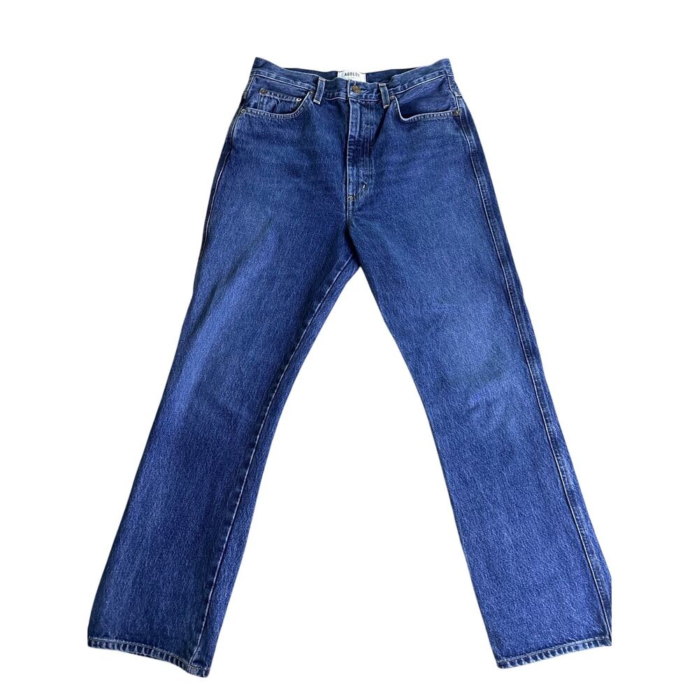 AGOLDE Los Angeles Dark Wash High Rise Straight Leg Jeans Size 28 EUC